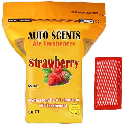 Strawberry Scent Professional Air Freshener Pads - Remove The Worst Smells with These Heavy Duty Pads (60 Pads Per Pack) (Strawberry Scent)