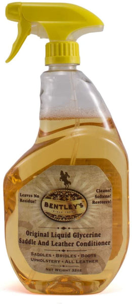 BENTLEY'S Liquid Glycerine Saddle & Leather Conditioner Soap - 32 oz Spray Bottle