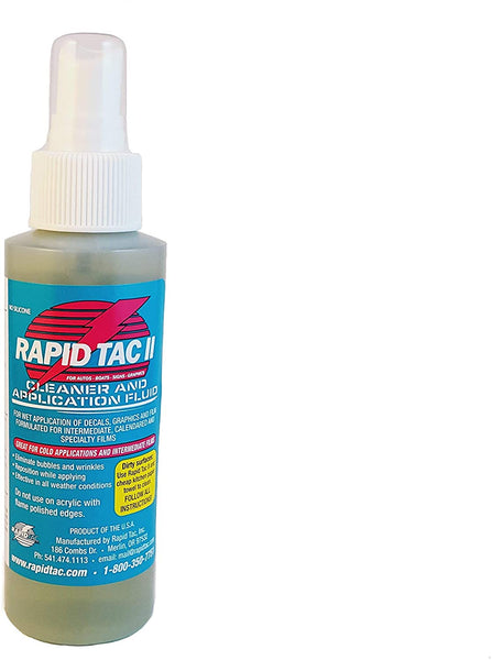 Rapid TAC II Application Fluid for Vinyl Wraps Decals Stickers 4oz Sprayer