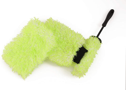 Grime Grabber Detailing 3-Pack 10" x 8" Microfiber Wash Mitt and Wash Sponge Pad, with 16" Wheel Brush